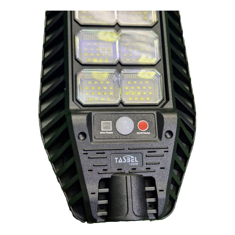 Pack X3 Foco Solar 1200w + Sensor + Soporte + Control Remoto Negro Blanco Frío