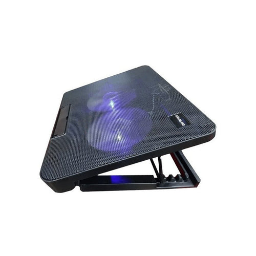 Base Enfriador Notebook Cooler Pad Gamer N99 Con Led Azul 2 Ventiladores Usb Negro