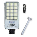 Foco Solar De Poste 1200 Watt Luz Fija Más Soporte Negro Blanco Frío