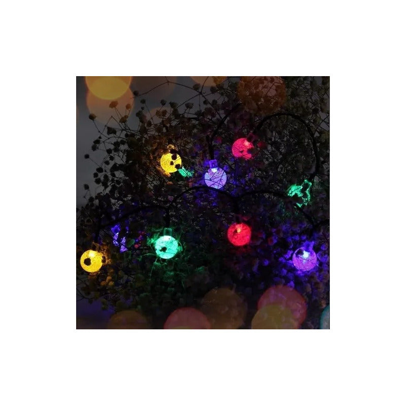 Luces Solar Led Bolitas Guirnalda Rgb Solar Navidad Solar