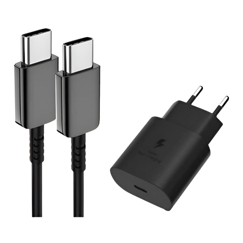Cargador Para Samsung A30/ A31 /a32 /a33 Carga Rápida 25w Negro