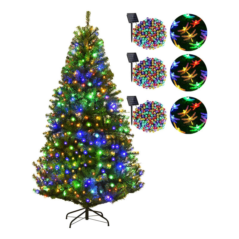 Arbol De Navidad Con Base + 6 Luces Solares Modelos Variados