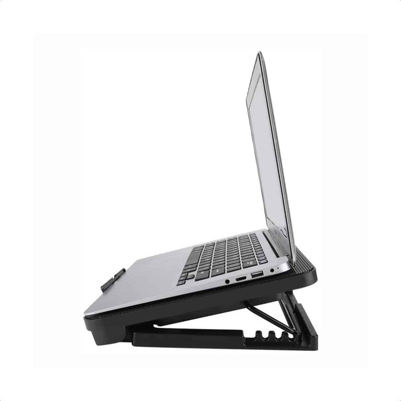 Mesa Ventilador Notebook Cooler Gamer Alzador Pc Enfriador C Negro