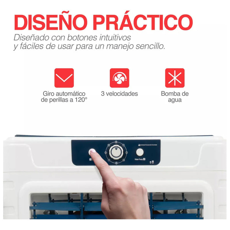 Enfriador De Aire 60l Evaporador Climatizador Industrial Blanco
