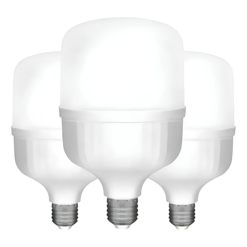 Pack X3 Ampolleta Led 38w Luz Fría Iliminación Intensa Fría