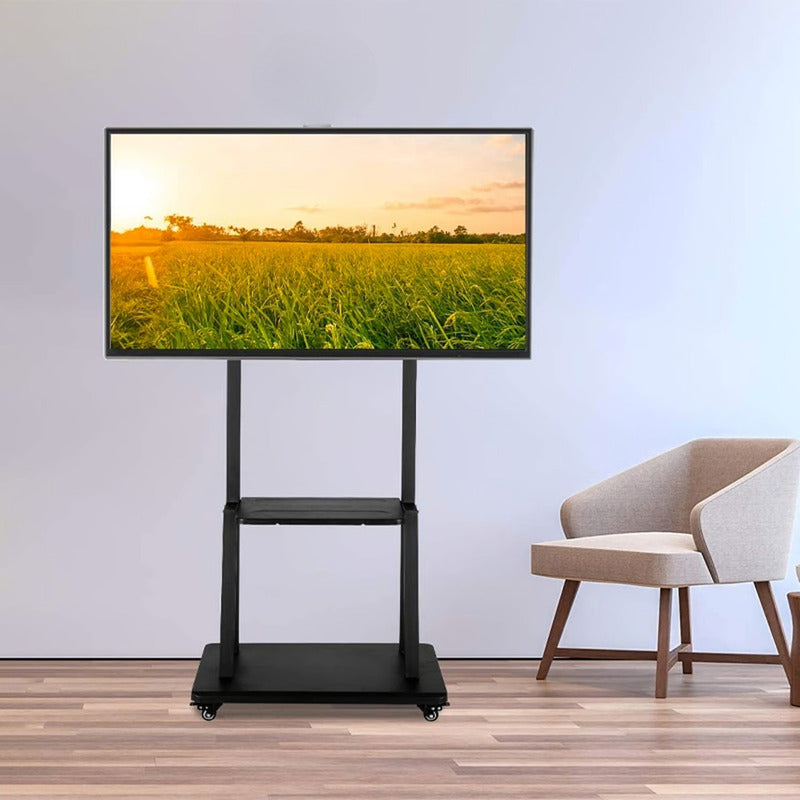Soporte Tv Rack Movil Con Ruedas 32 A 55 Base Pedestal Stand Negro