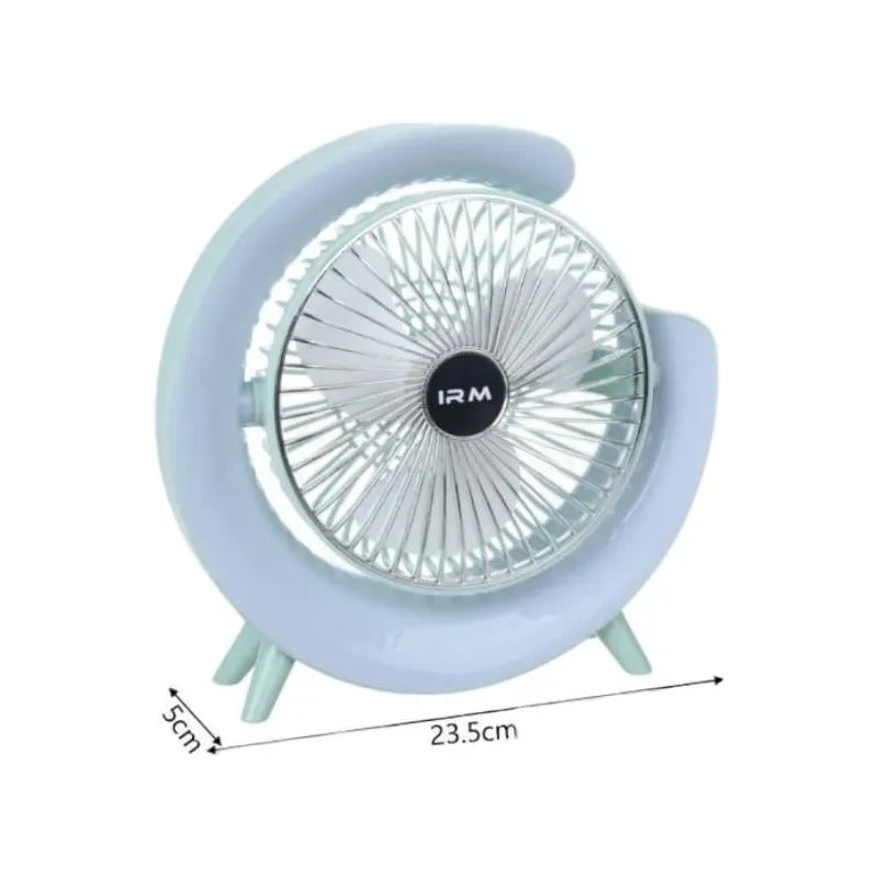 Ventilador De Mesa Con Lámpara Luz Led 2 En 1 Recargable Usb 16.5 Cm 50 Hz/ 60 Hz Blanco Plástico 3