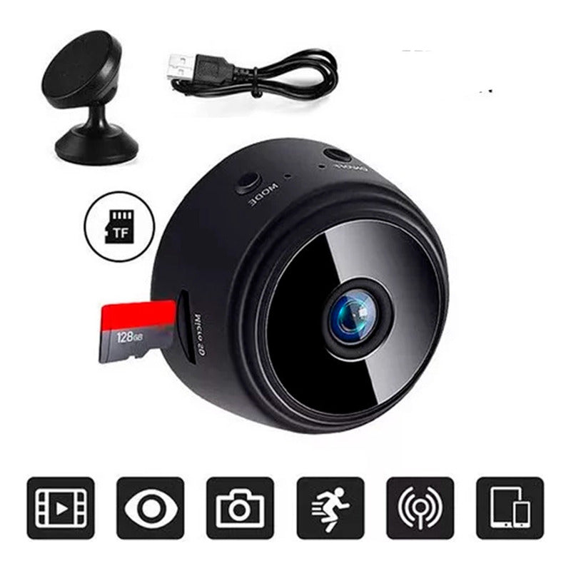 Cámara Espia Mini Portatil Inalambrica Bateria Interna Negro