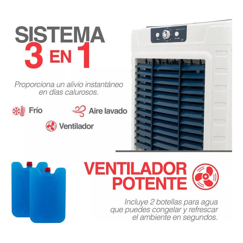 Enfriador De Aire 60l Evaporador Climatizador Industrial Blanco
