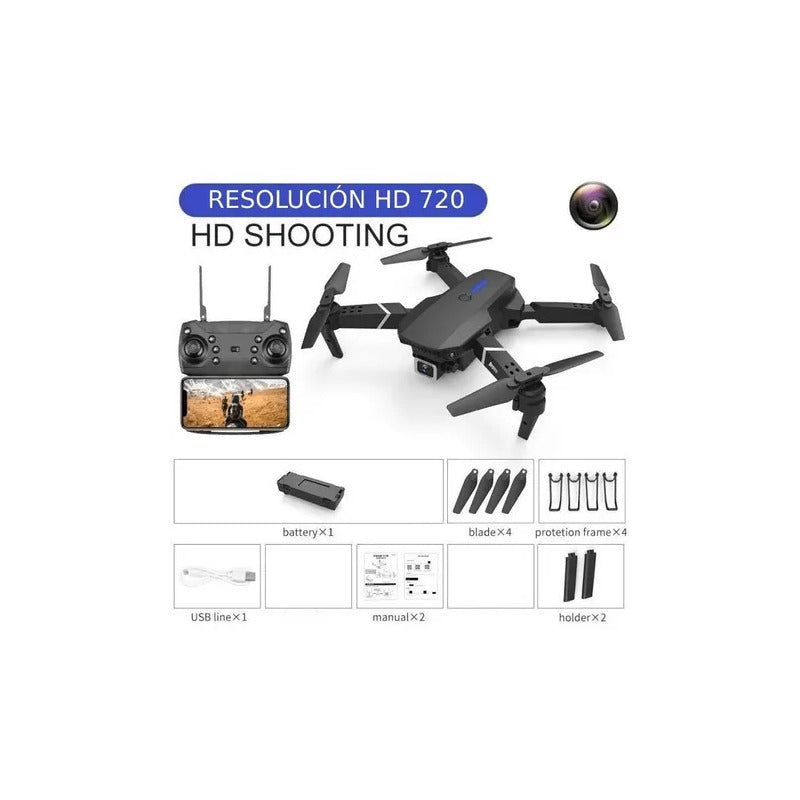 Drone Con Cámara Wifi App Control + Batería Recargable /ryc Color Negro