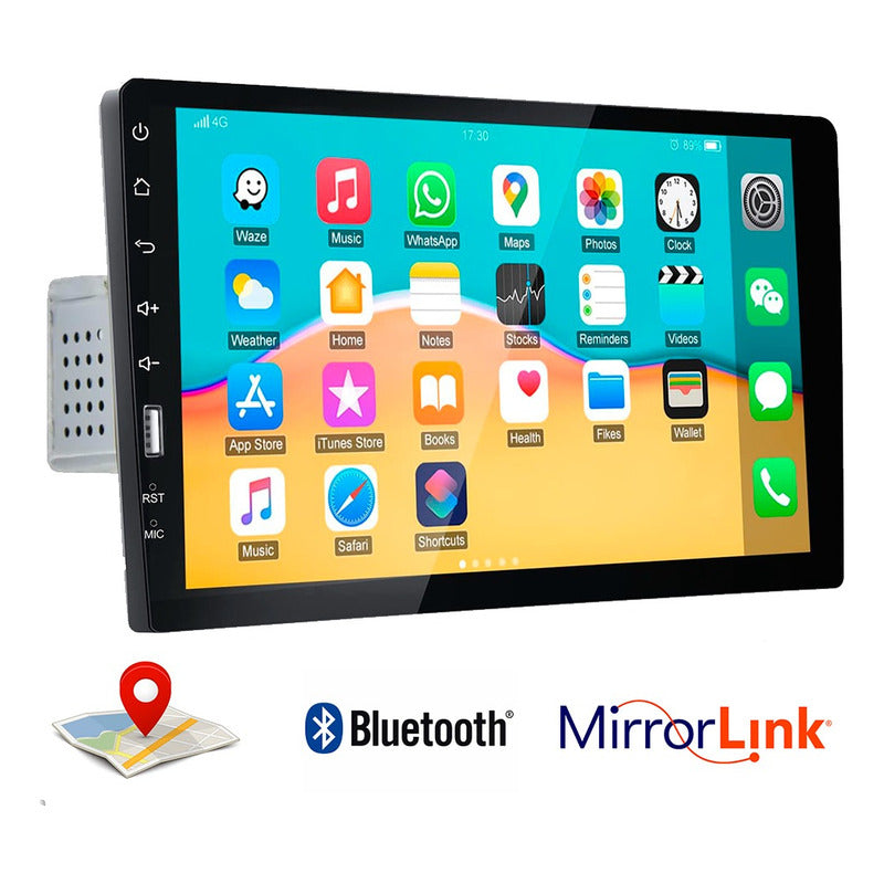 Radio Android Gps Mirror Link Wifi Usb 2 Din 9 Pulgadas Blanco