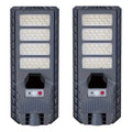 Pack 2 Foco Solar 400w Recargable Ip65 Sensor De Movimiento Negro Blanco Frío