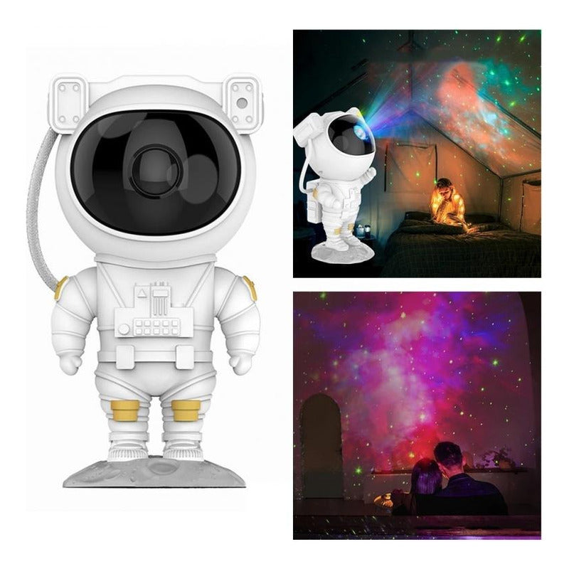 Proyector Lámpara Luz Led Galaxia Astronauta Control Nebula Blanco