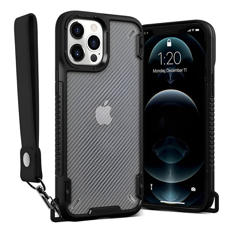Funda Carcasa Protector Para iPhone 12 Pro Max Negro Geométrico