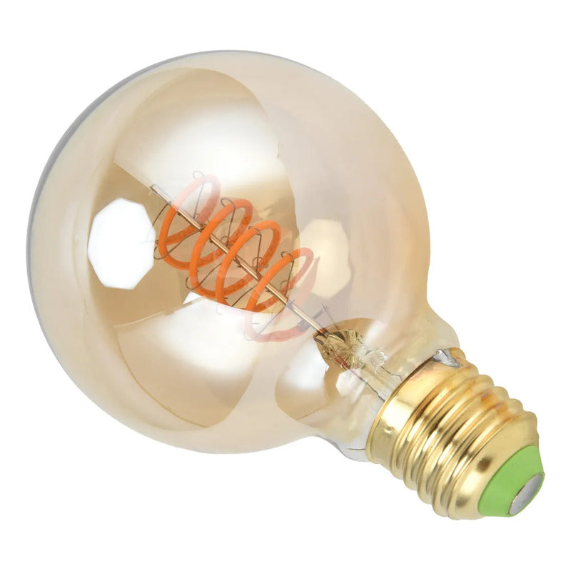 Pack X6 Ampolletas Led G80 Vintage 4w E27 Ambar Luz Amarillo Amarillo