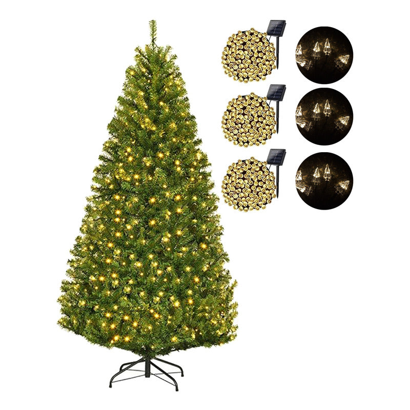 Arbol De Navidad Con Base + 6 Luces Solares Modelos Variados
