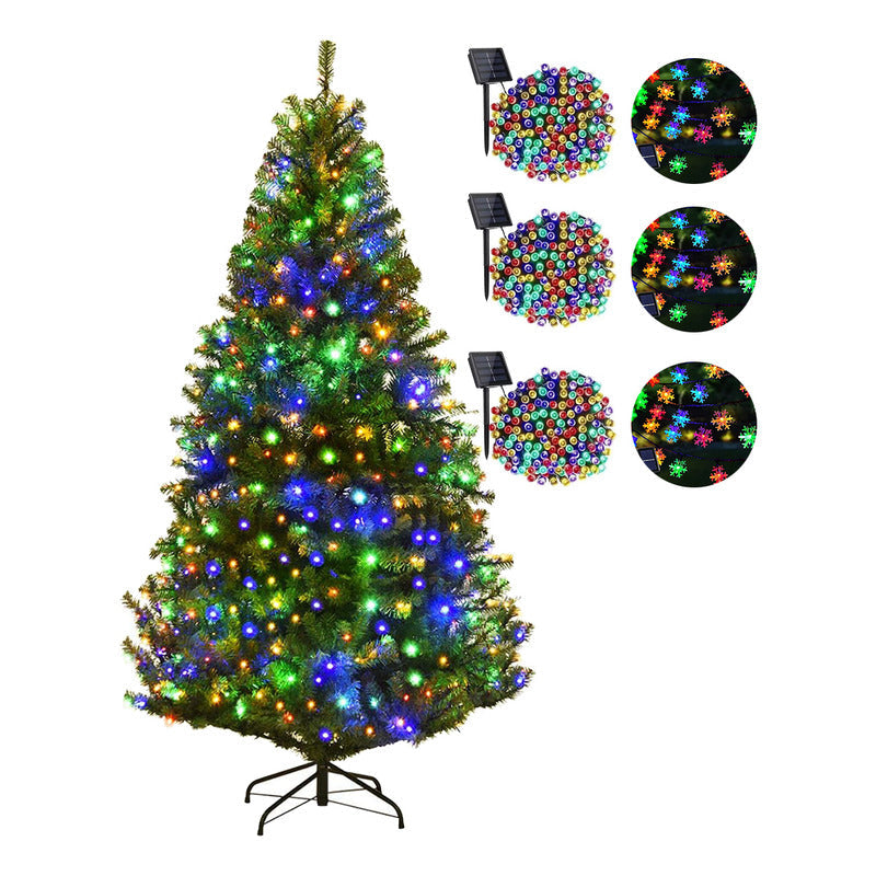 Arbol De Navidad Con Base + 6 Luces Solares Modelos Variados