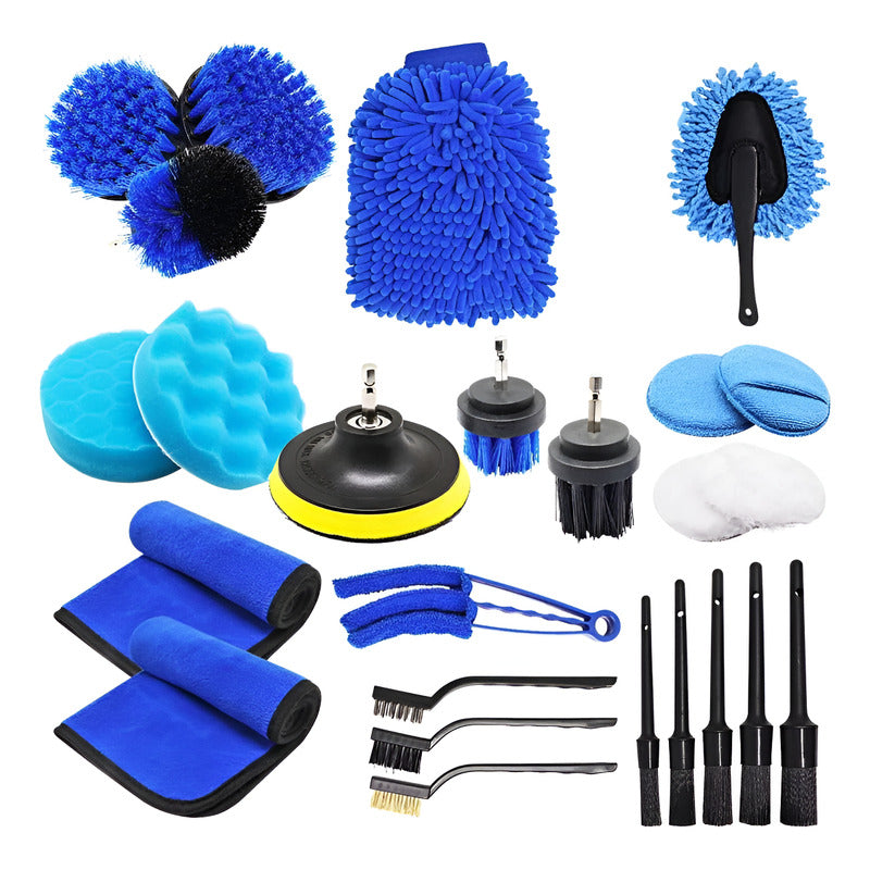 Kit Pulido Auto Limpieza Tapiz 25 Piezas Pads Para Taladro
