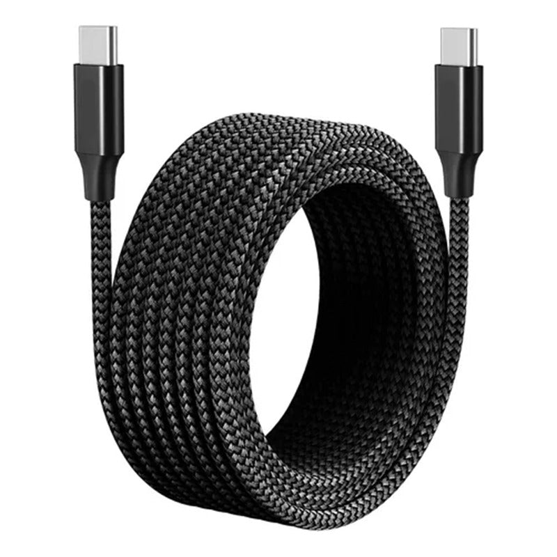 Cable De 3mts De Largo Modelo Usb C Reforzado Carga Rapida Negro