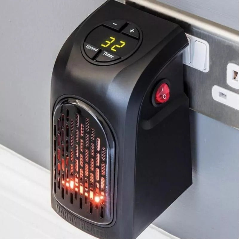 2 Calefactores Portátil Electrico 400w + Adaptador Negro
