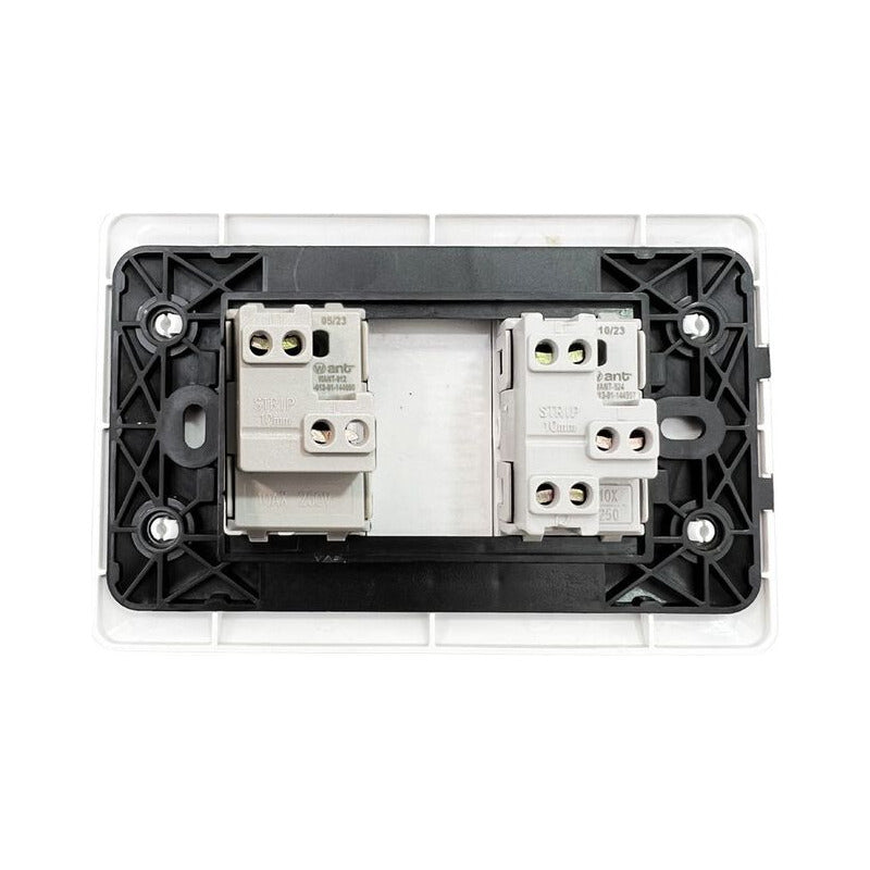 Pack X12 Interructor Tomacorriente 10a 250v Hogar Oficina Blanco