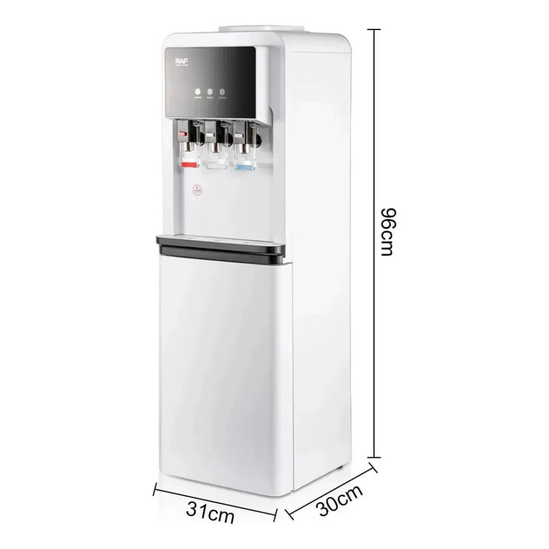 Dispensador De Agua Eléctrico Grande 3 En 1 Con Mini  Nevera Negro