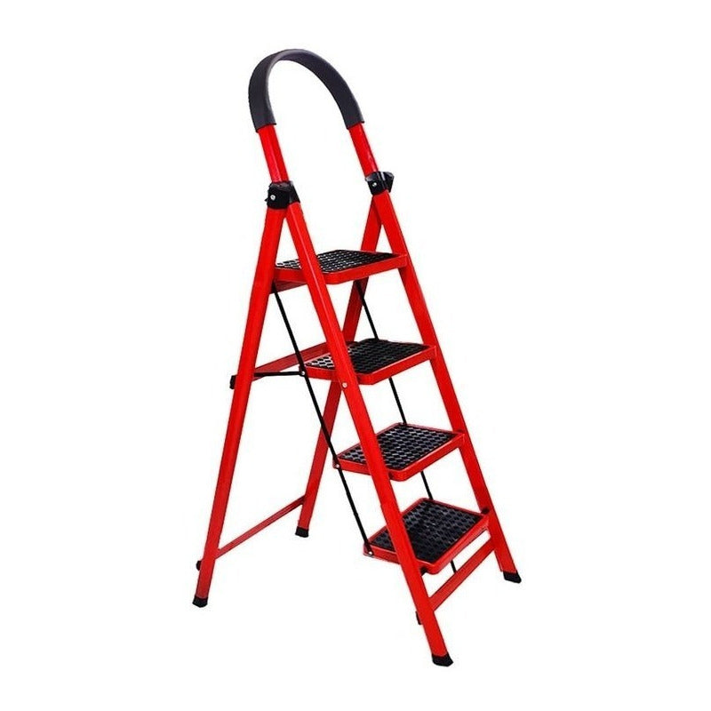 Escalera Plegable 4 Escalones Resistente Envio Gratis Rojo