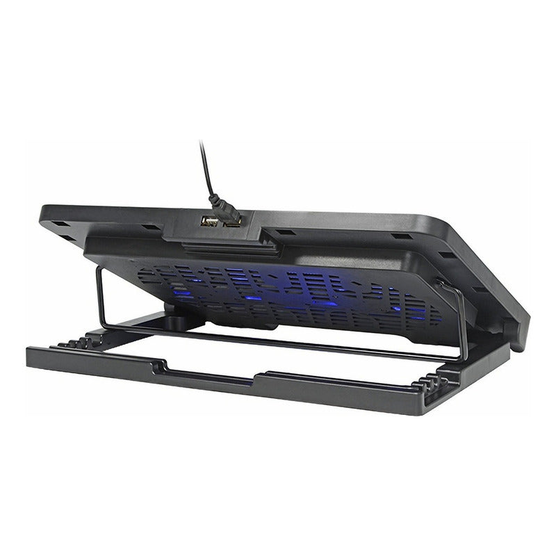 Mesa Ventilador Notebook Cooler Gamer Alzador Pc Enfriador C Negro