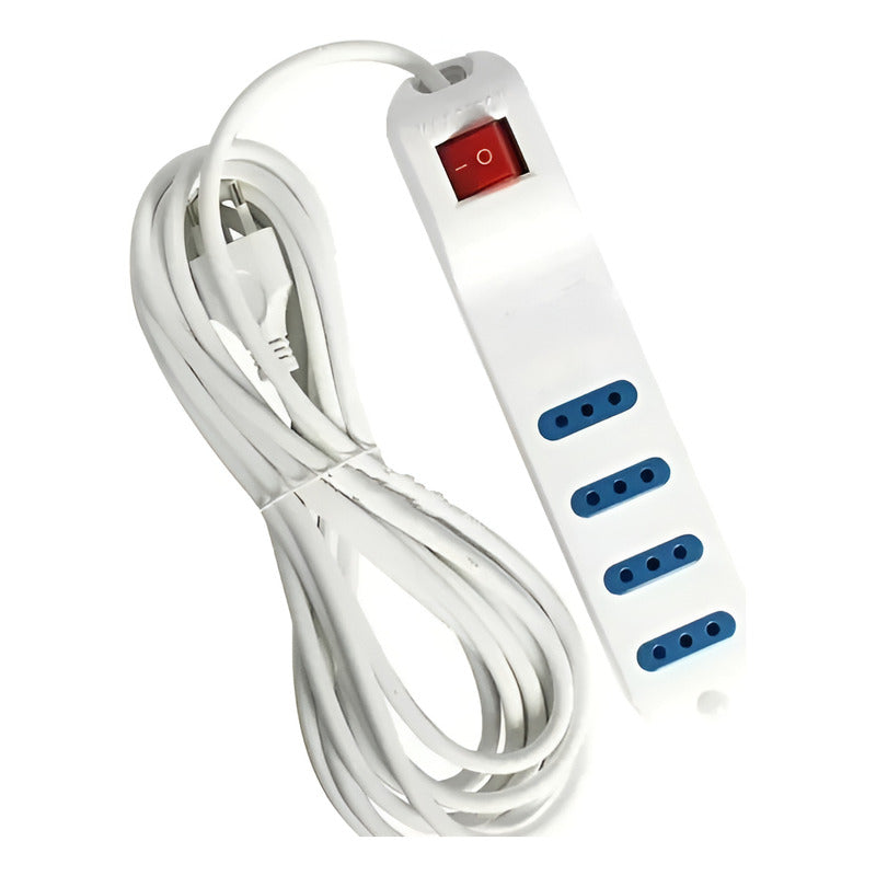 Alargador 5 Metros Zapatilla Eléctrica Extensión Blanco