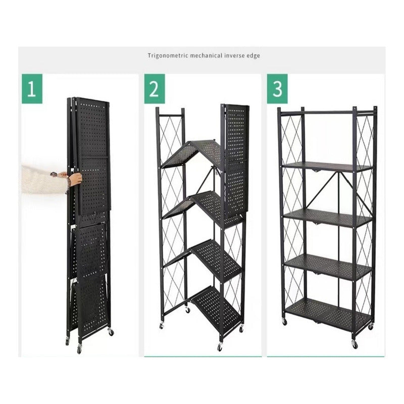 Estantería Metálica Plegable 5 Niveles Negro 90kg Industrial