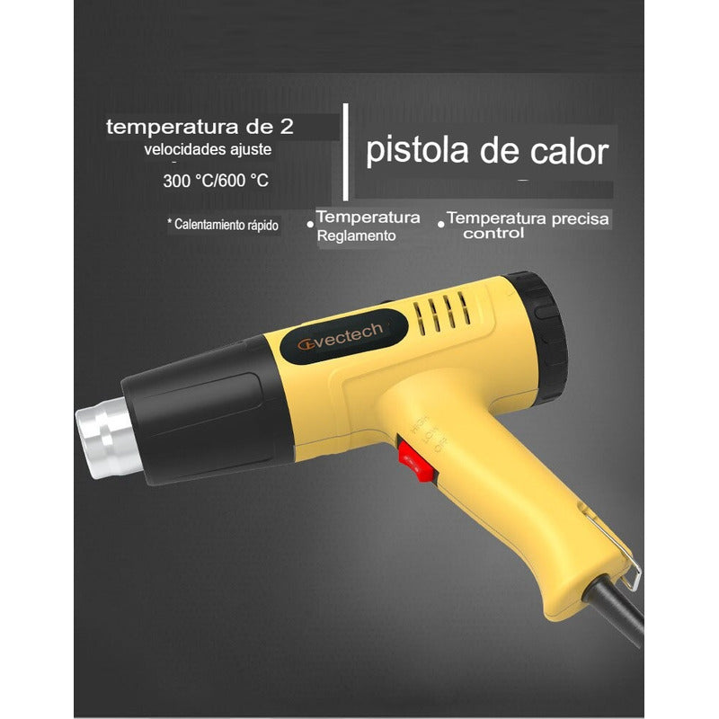 Pistola De Calor Aire Caliente 2000w 650c Amarillo
