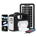 Kit De Camping Solar, Luz Emergencia Cargadorusb 3ampolletas Blanco Frío