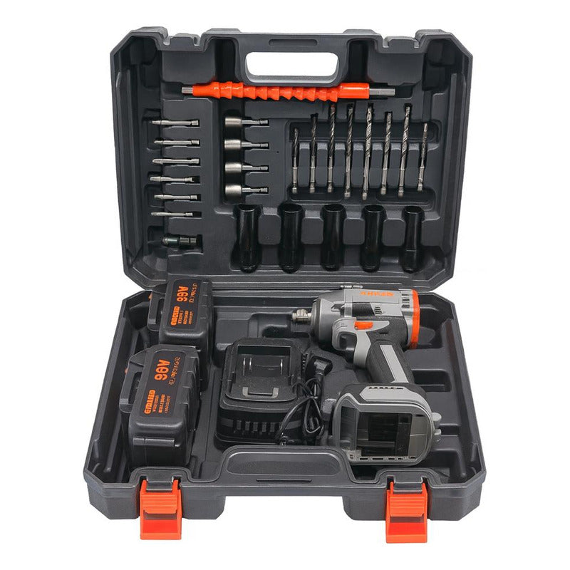 Llave De Impacto Osmao 98v + Dos Baterias Y Accesorios Gris Gris Oscuro 220v 50 Hz