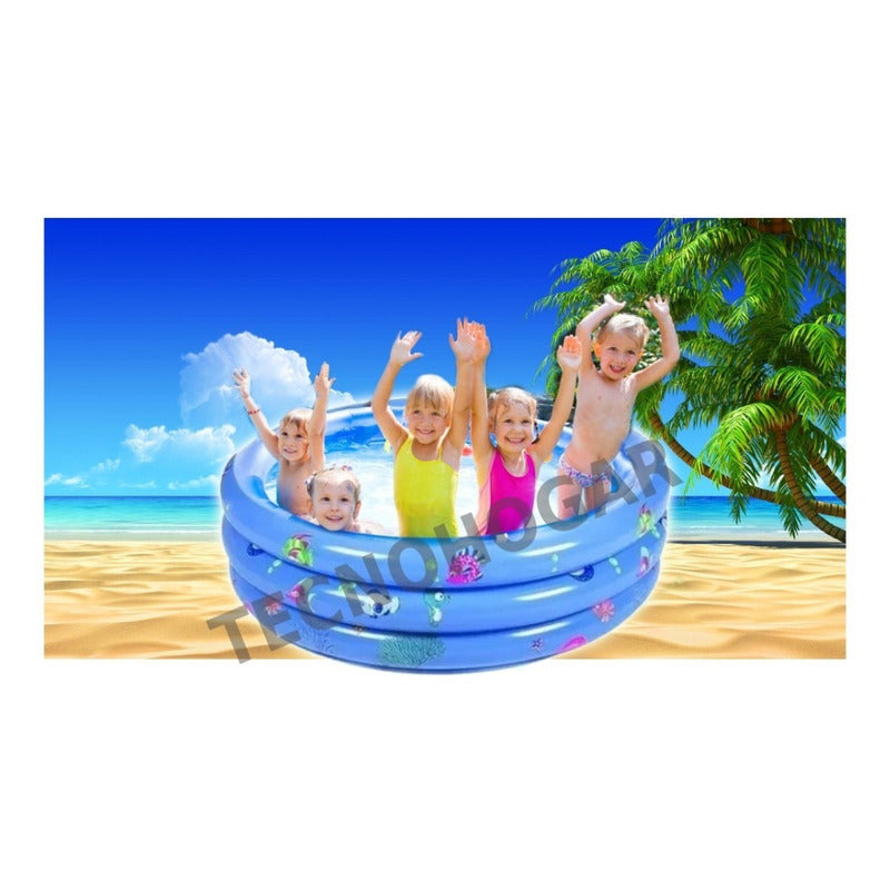 Piscina Plástica Inflable Flotante Niños Verano Resistente Azul