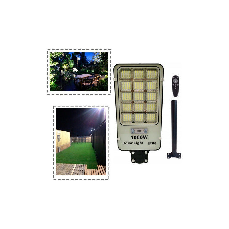 Pack X2 Foco Poste Solar 800watt Alumbrado Exterior  420 Led Negro Blanco