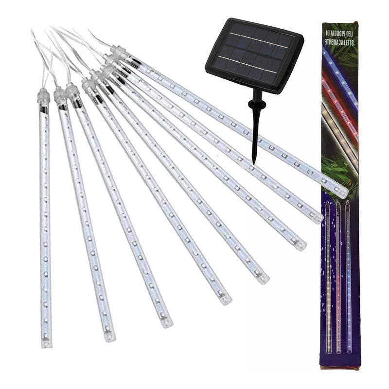 Luces Tubo Solar Led Guirnalda Lluvia De Meteoritos Exterior Azul