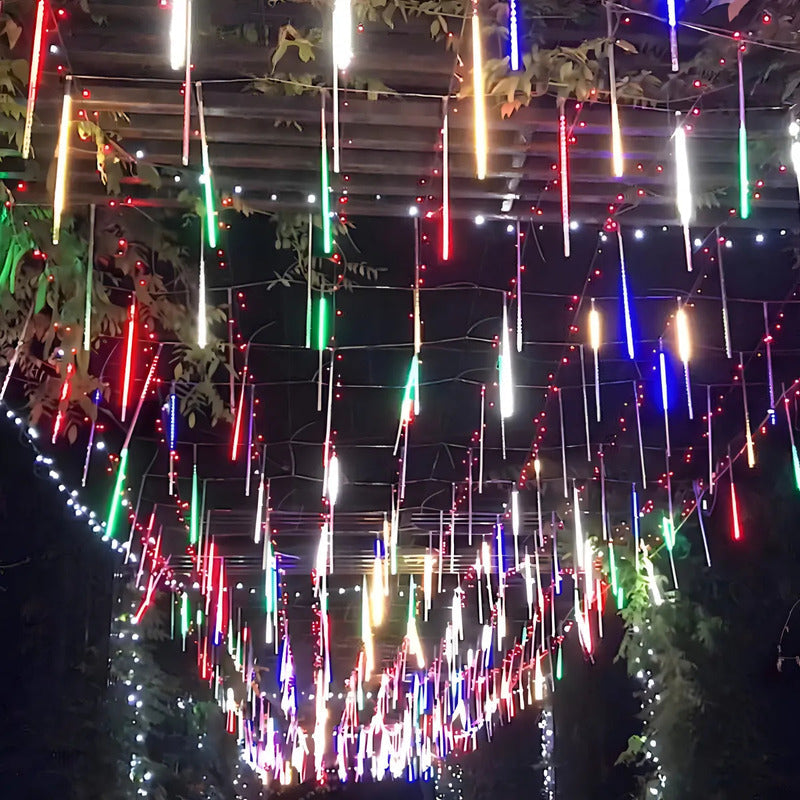 Luces Tubo Solar Led Guirnalda Lluvia De Meteoritos Exterior Multicolor
