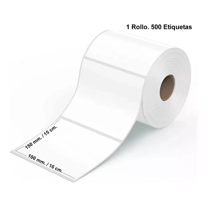 Pack X3 Etiquetas Térmicas Autoadhesivas Rollo 100x150mm Blanco Liso