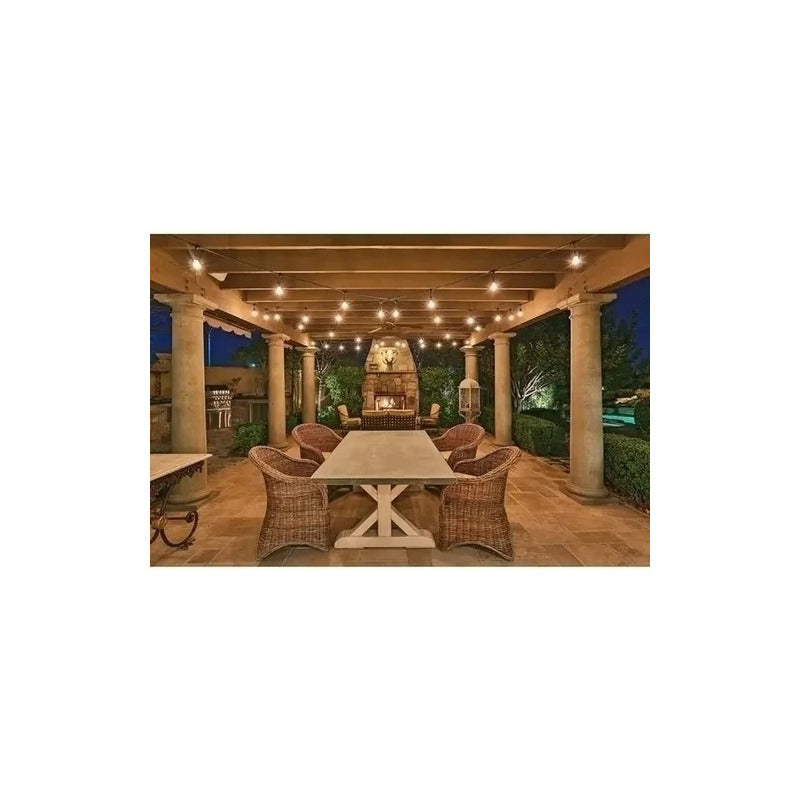 Soquete Guirnalda Terraza Patio Ampolletas Incl Luces Cálida