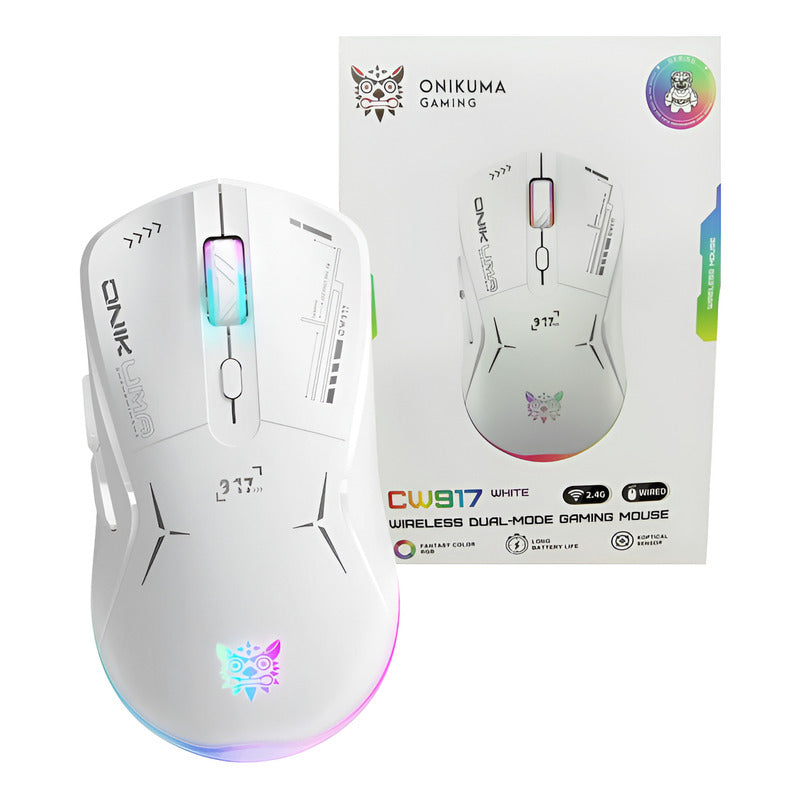 Mouse Gamer Inalámbrico Cw917 Blanco Onikuma