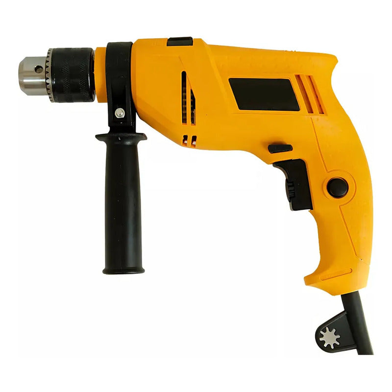 Pack Esmeril Eléctrico Con Taladro De Impacto Con Accesorios Amarillo 50 / 60 Hz