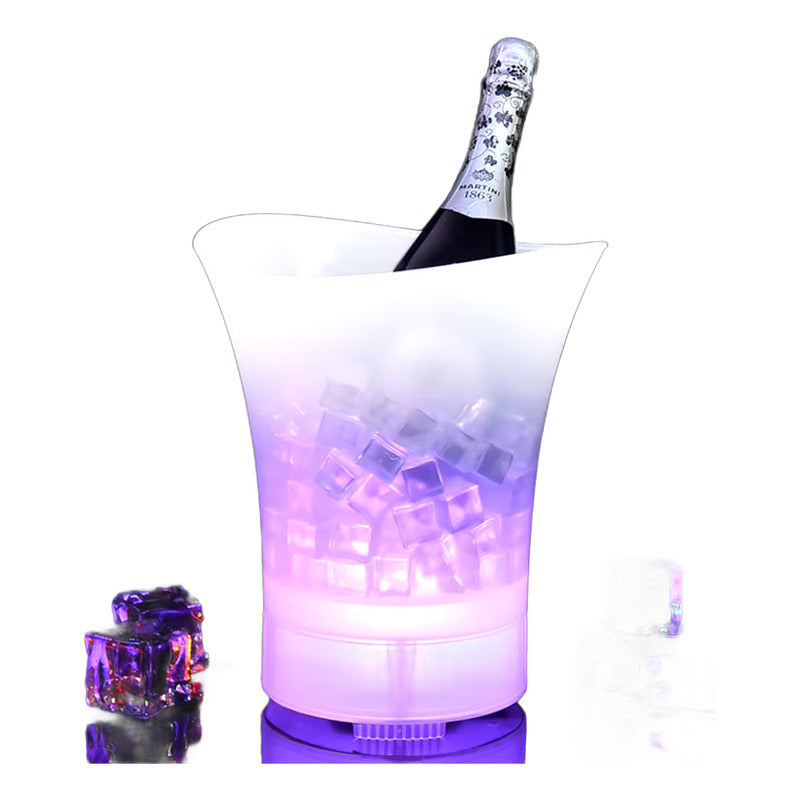 Hielera Con Parlante Y Luces Led Bluetooth Bar Blanco Traslúcido
