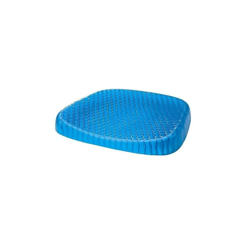 Cojín Asiento Ortopédico De Silicona Gel Relajante Terapia Azul Geométrico