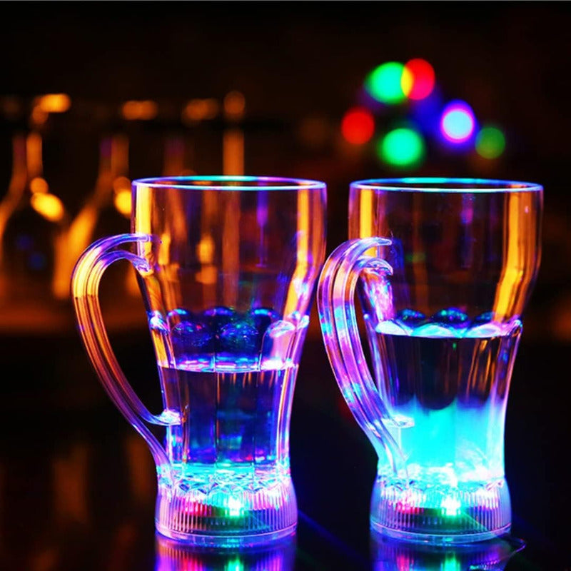Pack X4 Vasos Luminosos Led Tazón De Colores Copete Cotillon Colores