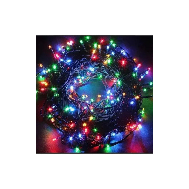 Luces Navidad Corriente Guirnalda 10 Mts 100 Led Multicolor Multicolor