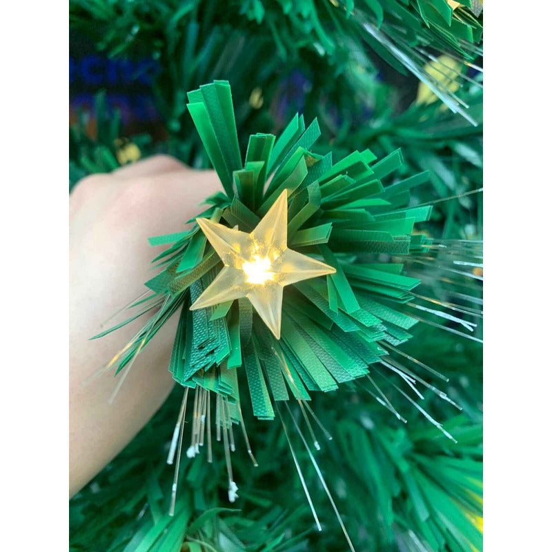 Arbol Navidad Luces Calidas Incorporadas + Estrella 170cm Verde