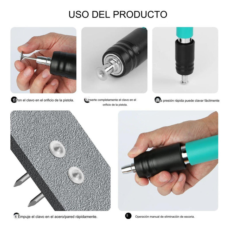 Kit De Pistola De Fijación De Pared Portátil + 100 Clavos