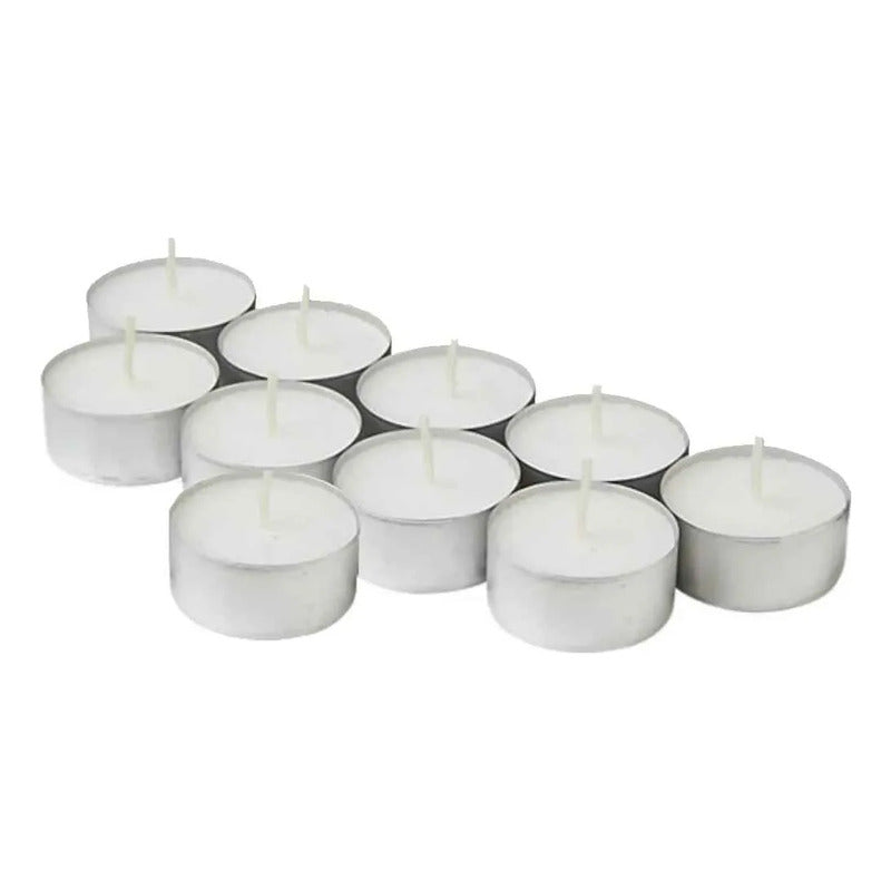 Pack Velas Tealight Blancas Decorativas Hogar Oficina 50/150 Blanco Lisa Sin Aroma 50