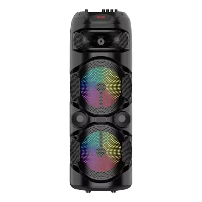 Parlante Inalambrico Portatil 80cm Bluetooth Led Microfono Negro