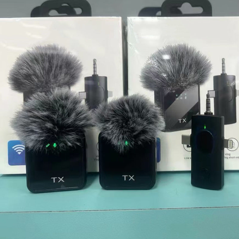 Pack 2 Microfonos Inalambrico Dual Para iPhone Y Android- Perfectos Para Grabar Videos, Realizar Transmisiones En Vivo O Crear Contenido Para Redes Sociales Negro